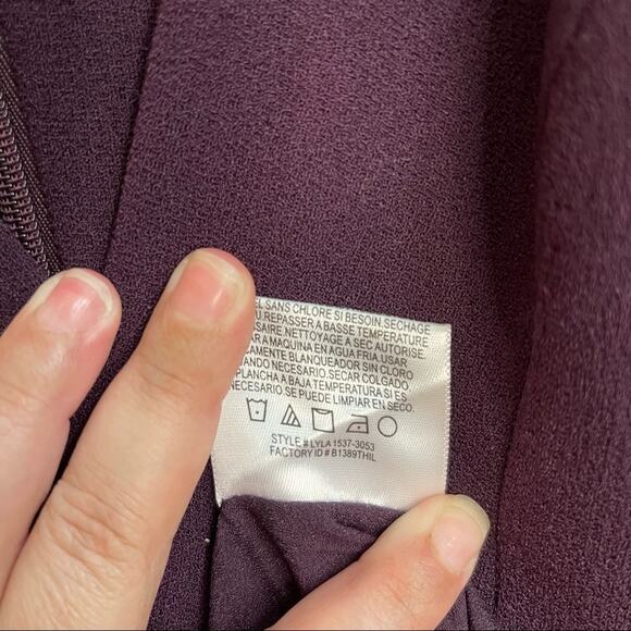 Dress The Population Lyla Purple Burgundy Plunging Sleeveless Bodycon Dress - Picture 8 of 9